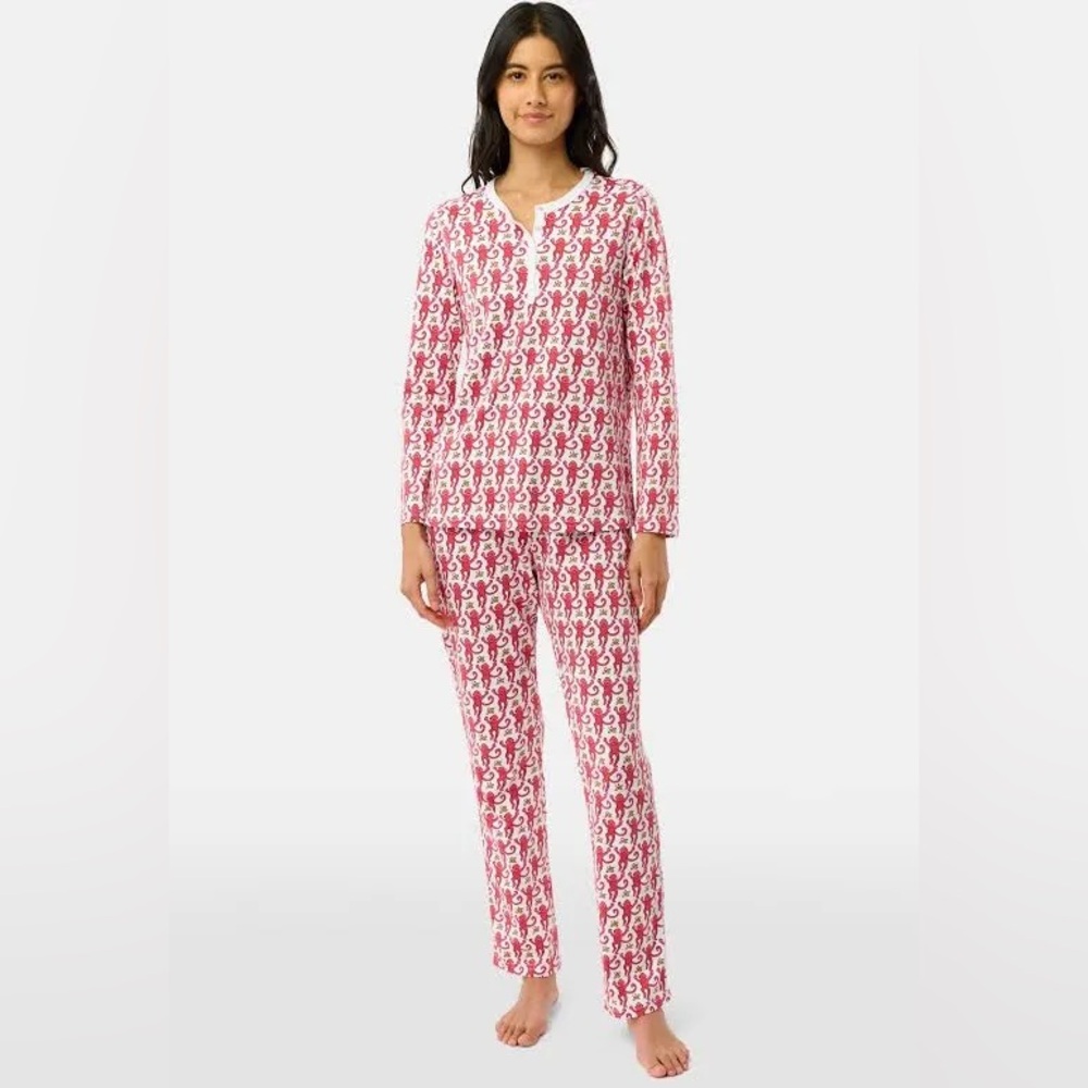 New Roller Rabbit Pink Monkey Pajamas size XS